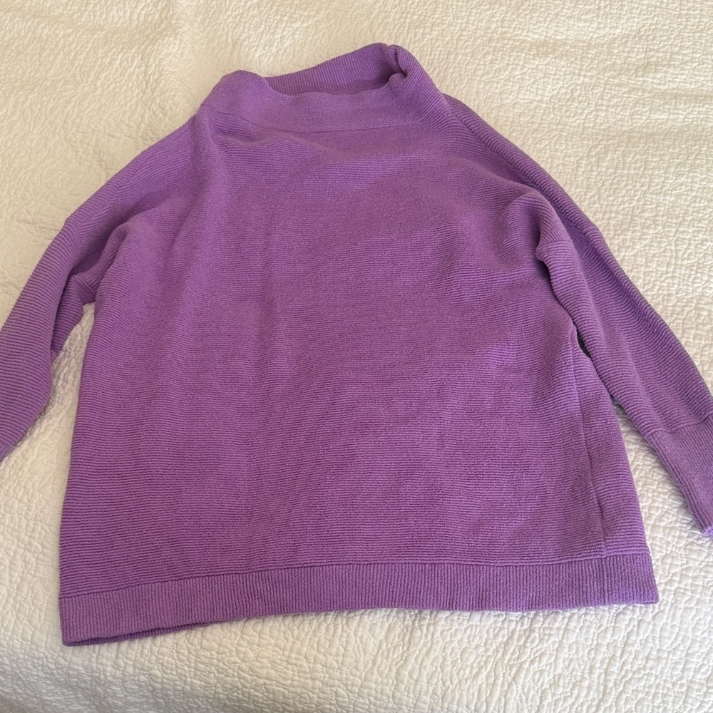 Free People Purple Women's Lightweight Mock Neck Sweater